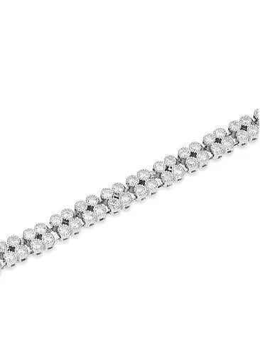 Cheap Platinum Plated Double Layered Tennis Bracelet