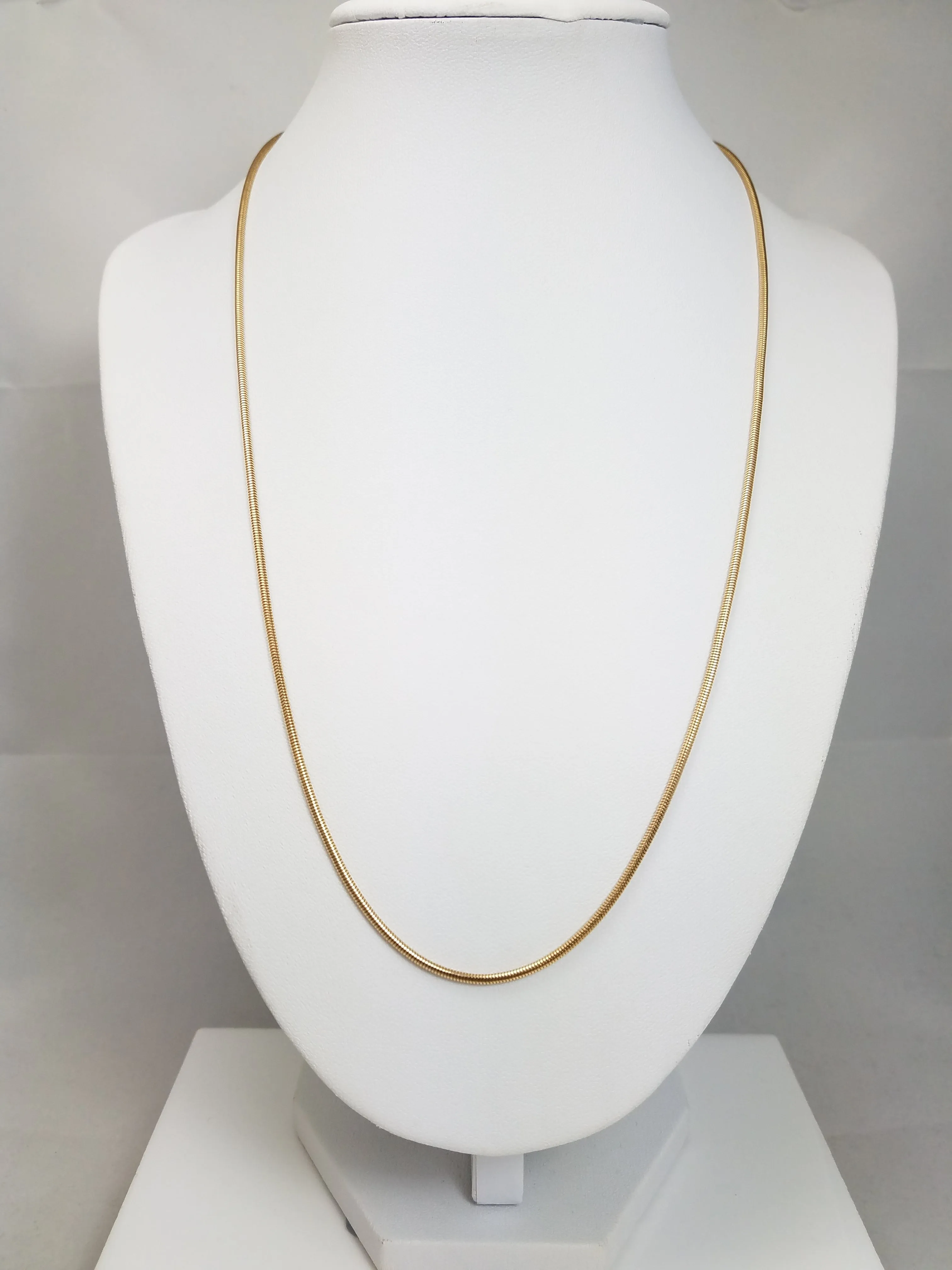 Classic 20.5" Solid 14k Yellow Gold Snake Chain Necklace Italy