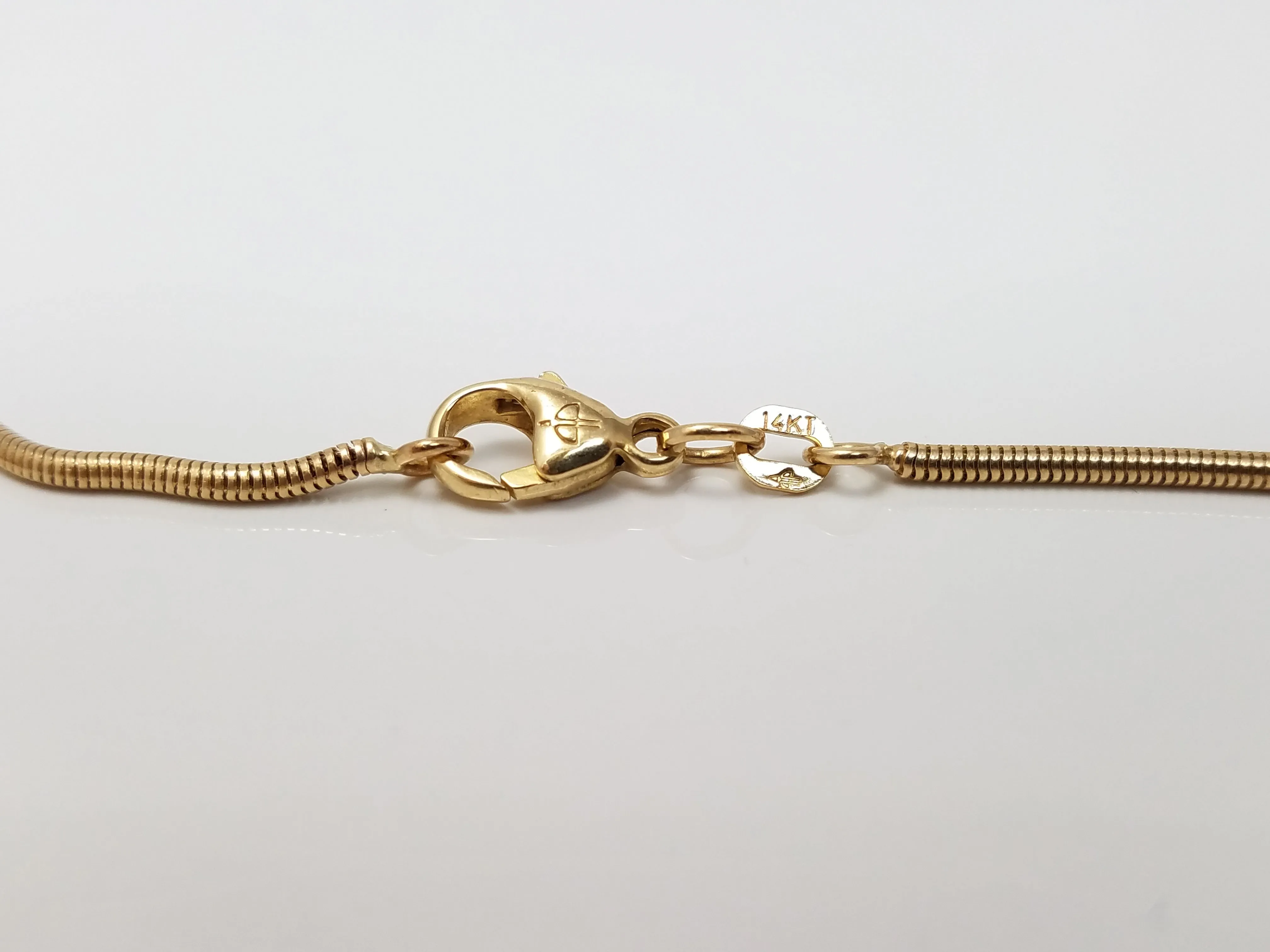 Classic 20.5" Solid 14k Yellow Gold Snake Chain Necklace Italy