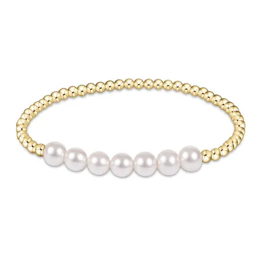 Classic Gold Beaded Bliss Bracelet-Pearl