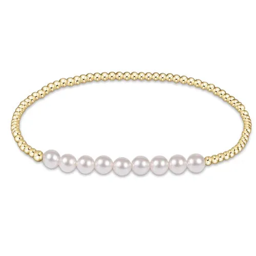 Classic Gold Beaded Bliss Bracelet-Pearl