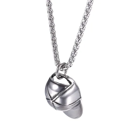 Classy Men Silver Baseball Cap Pendant Necklace