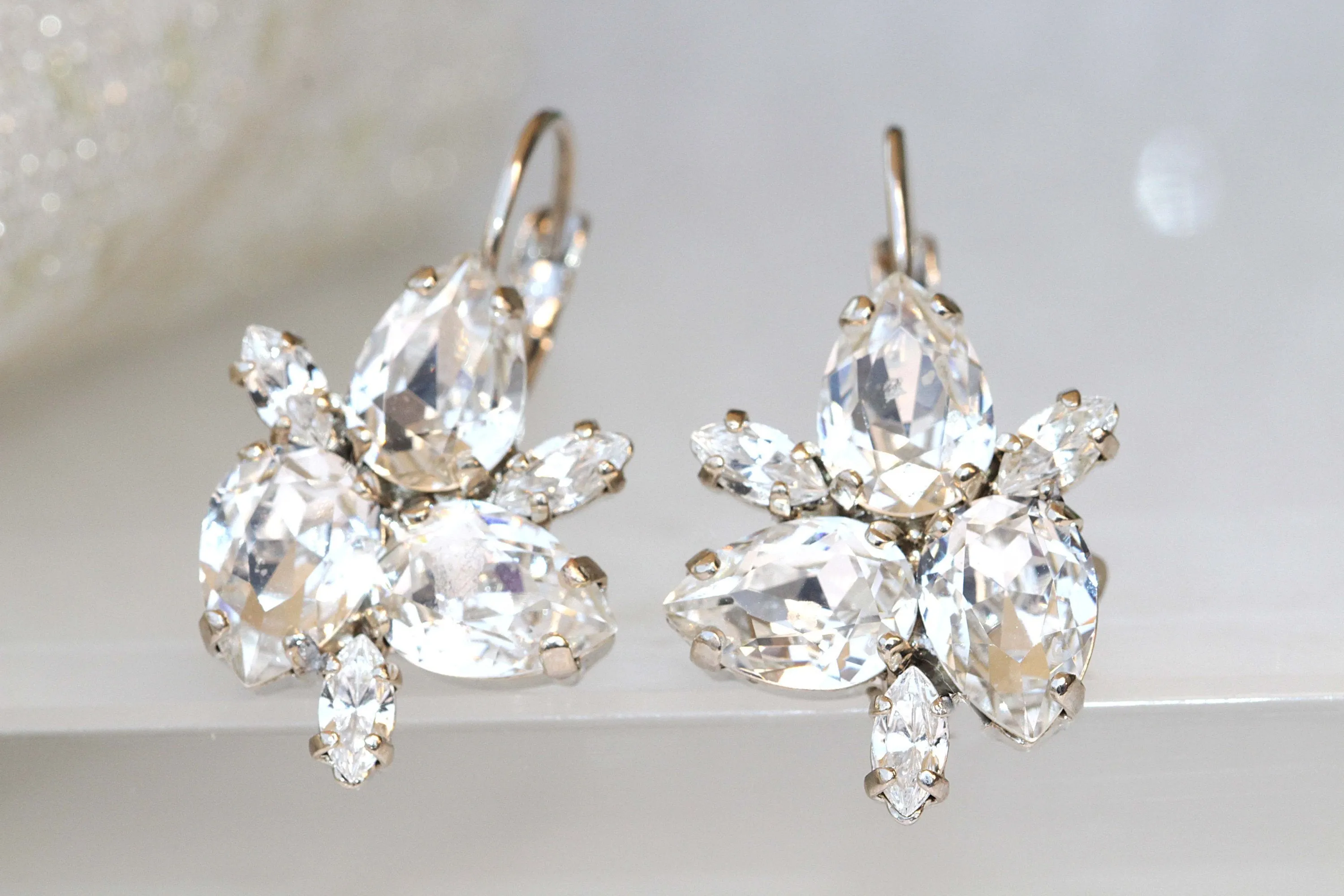 CLEAR CRYSTAL Bridal Earrings