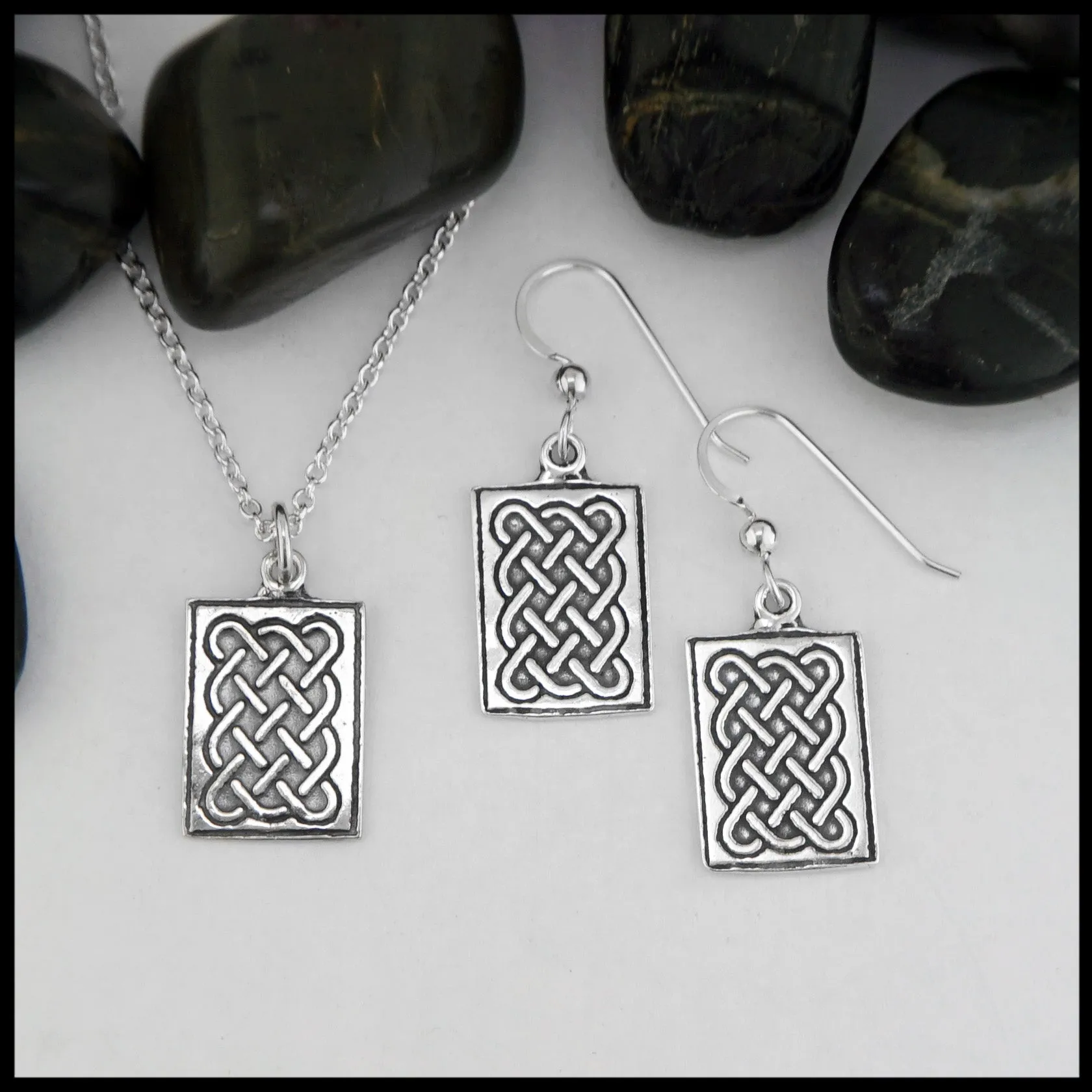 Complex Weave Pendant and Earring Set