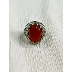 Crimson Sterling Silver Mens Islamic Ottoman Ring