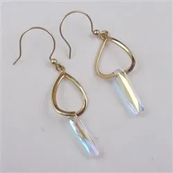 Crystal & Gold Drop Earrings