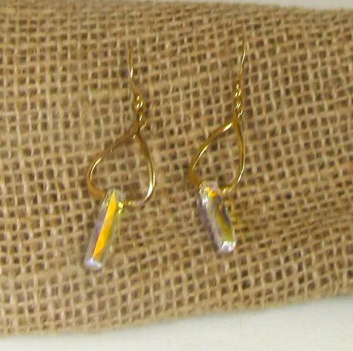 Crystal & Gold Drop Earrings