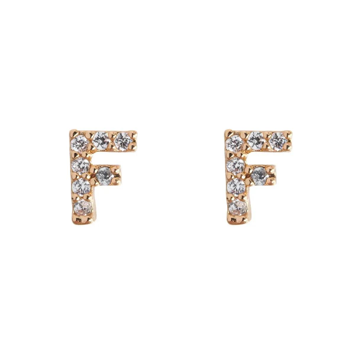 Crystal Letter Stud Earring