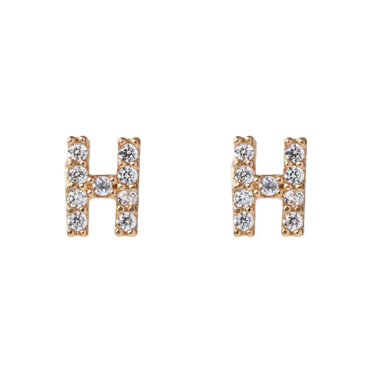 Crystal Letter Stud Earring