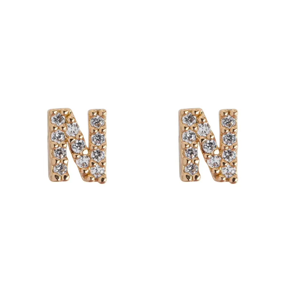 Crystal Letter Stud Earring