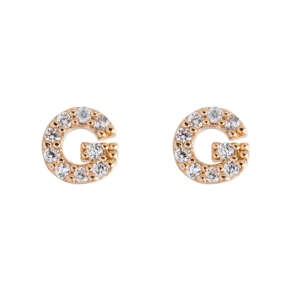 Crystal Letter Stud Earring