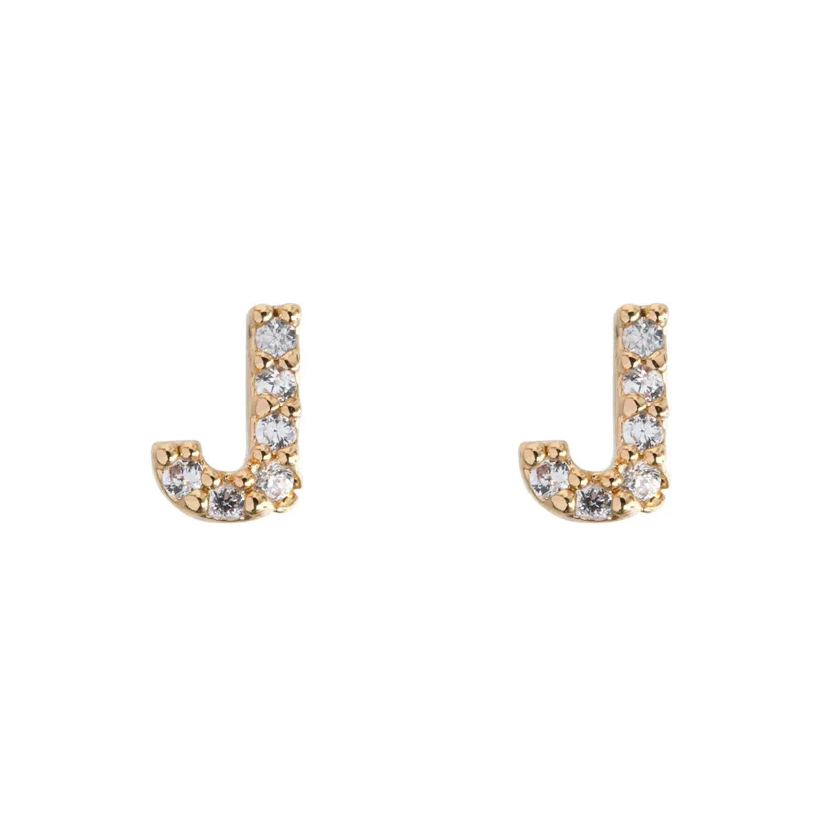 Crystal Letter Stud Earring