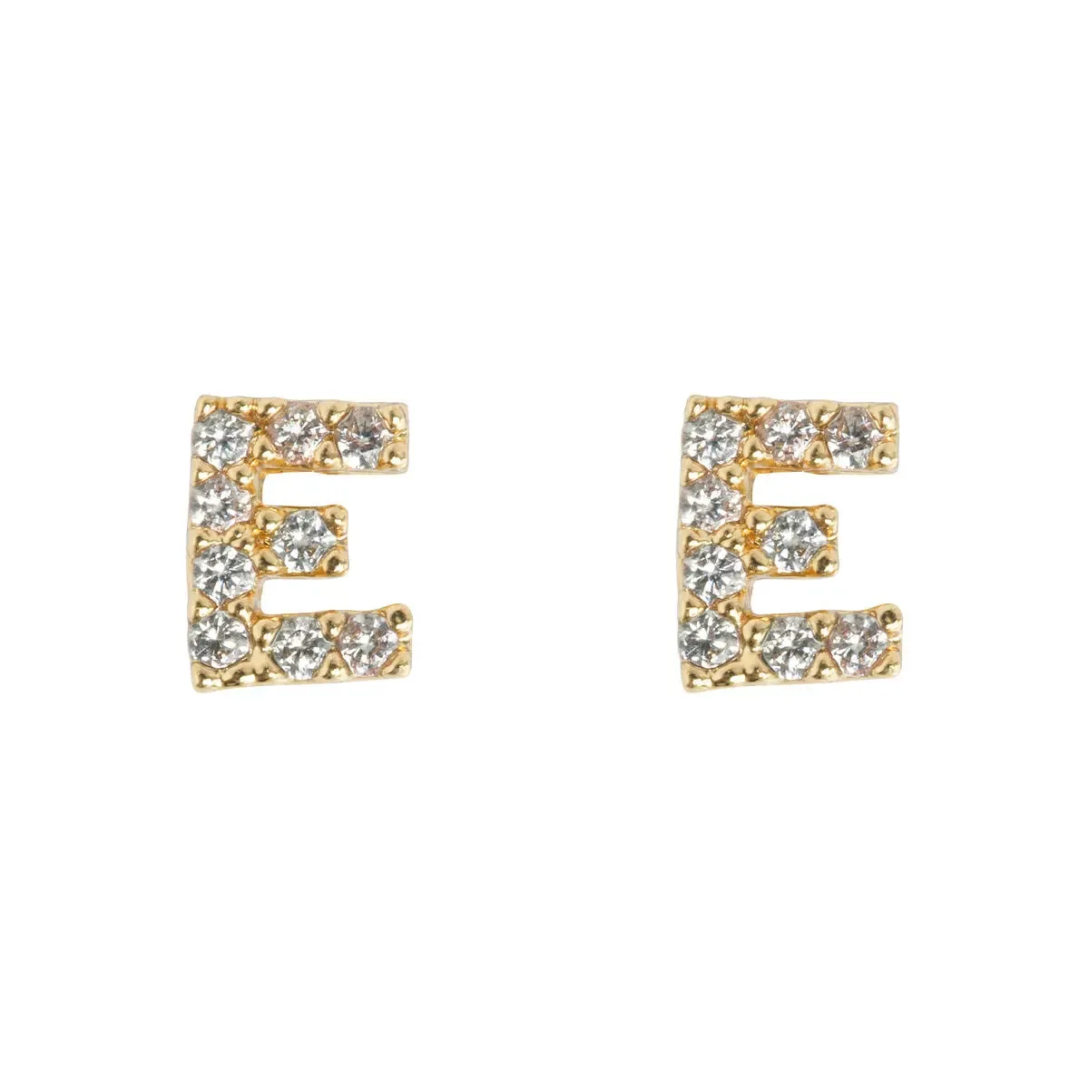 Crystal Letter Stud Earring