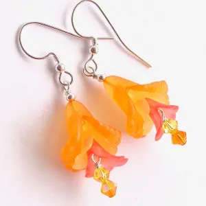 Daffy: Orange Flower Earrings