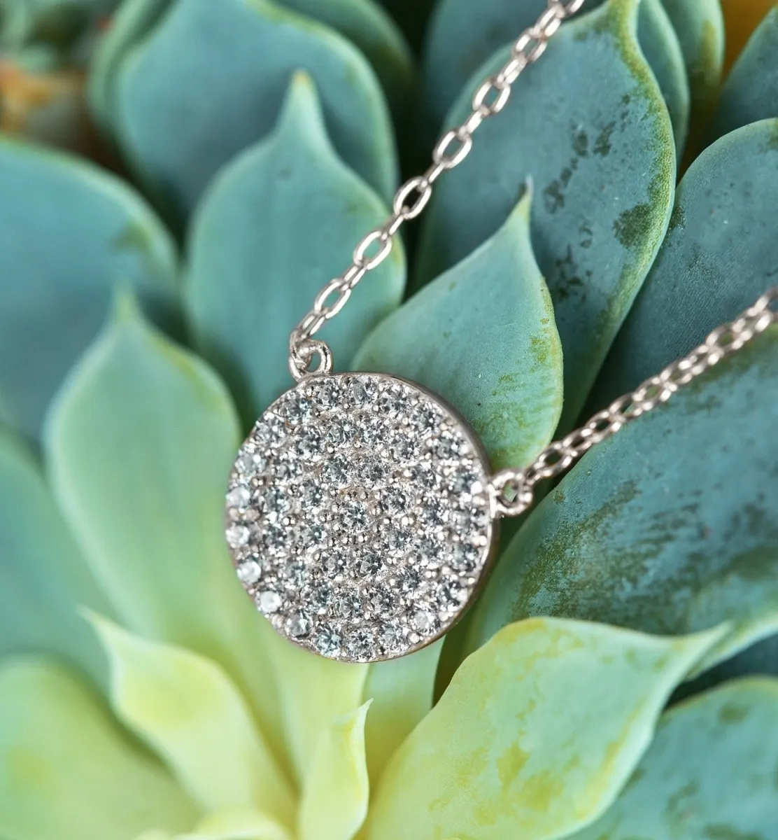 Dainty Crystal Disc Necklace