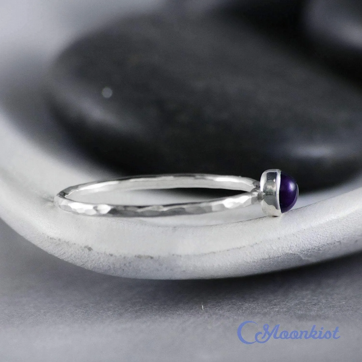 Dainty Silver Amethyst Pinky Ring | Moonkist Designs