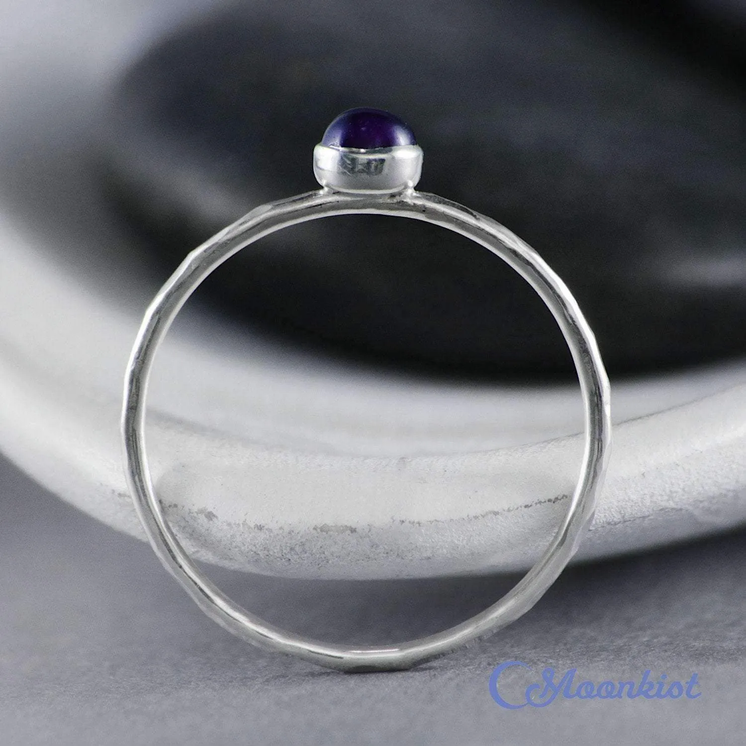 Dainty Silver Amethyst Pinky Ring | Moonkist Designs