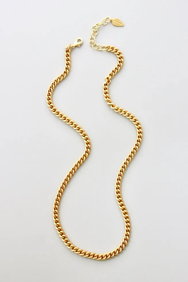 David Aubrey Gold Curb Chain Necklace 23"