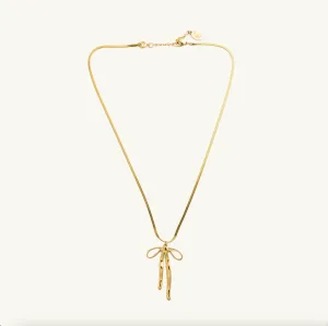 Delaney Gold Bow Necklace