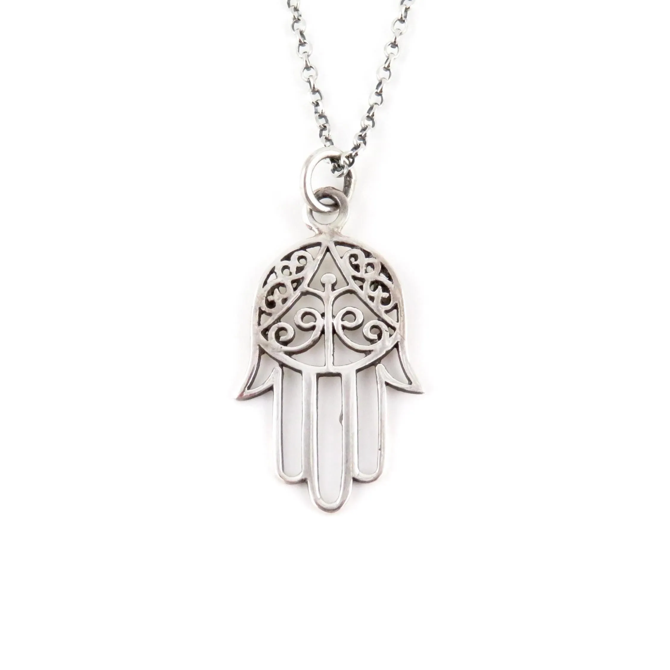 Detailed Open Hamsa Necklace