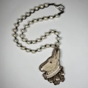 Donkey Necklace - Bone & Pearls