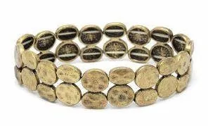 Double Dot Bracelet Antique Gold