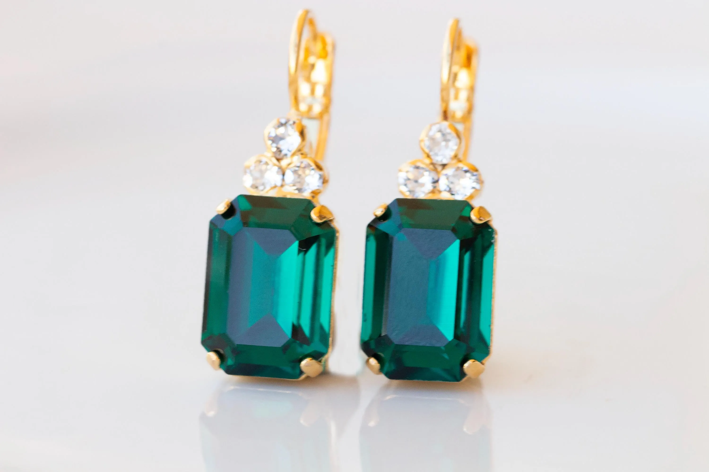 EMERALD GREEN Crystal Earrings