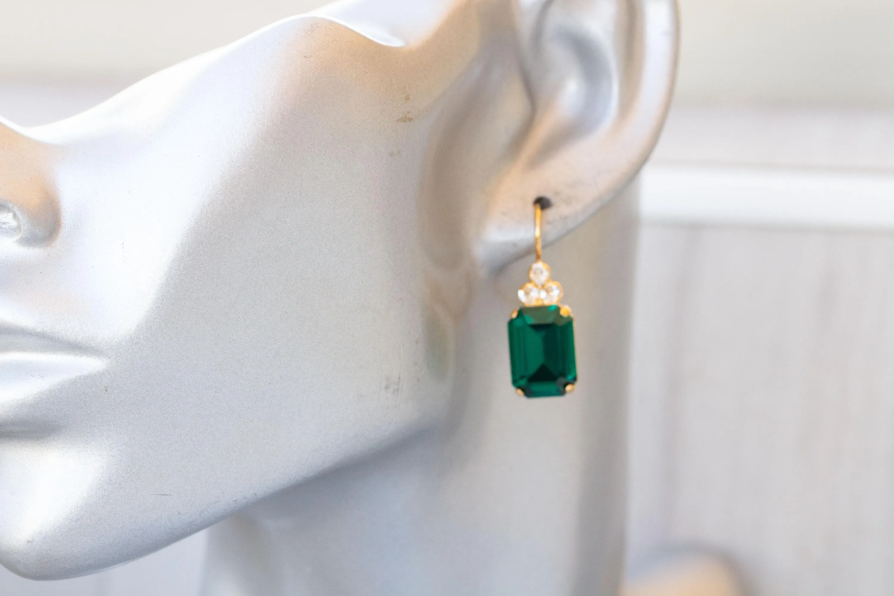 EMERALD GREEN Crystal Earrings