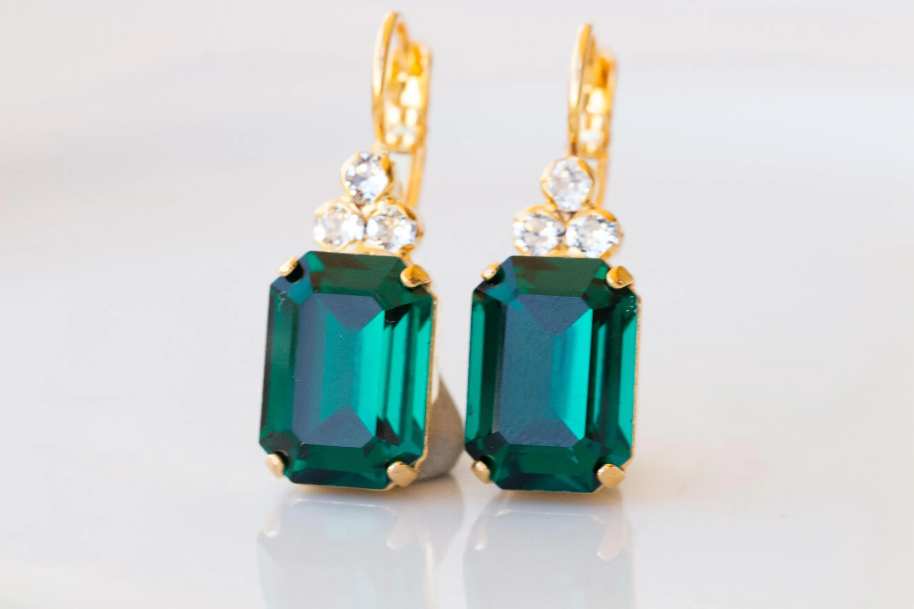 EMERALD GREEN Crystal Earrings