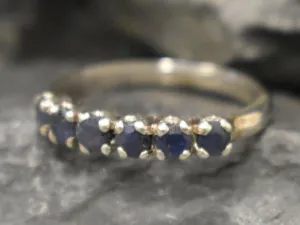 Eternity Sapphire Band - Natural Sapphire Ring, September Birthstone Ring