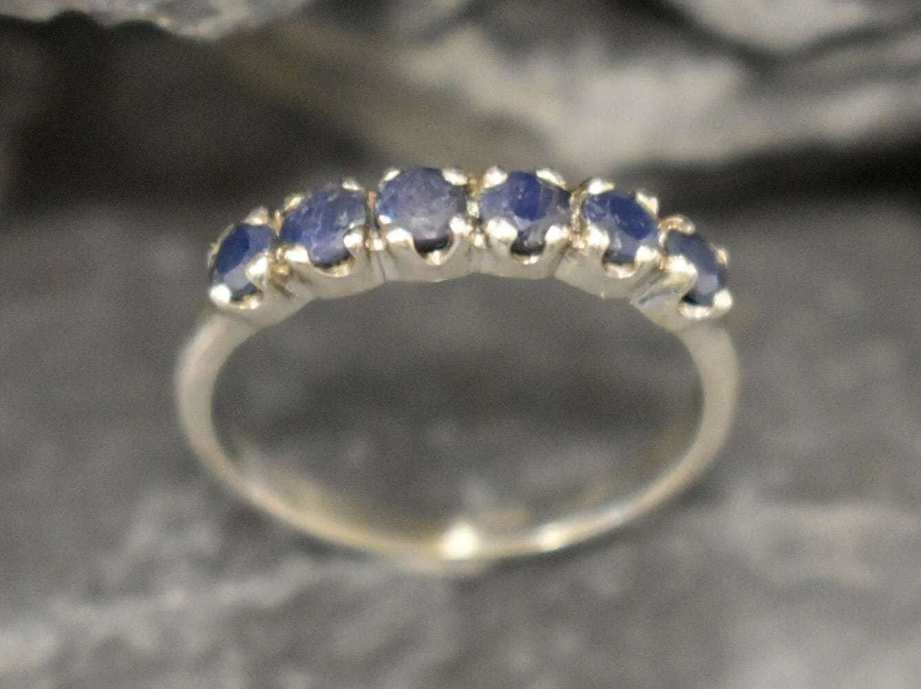 Eternity Sapphire Band - Natural Sapphire Ring, September Birthstone Ring