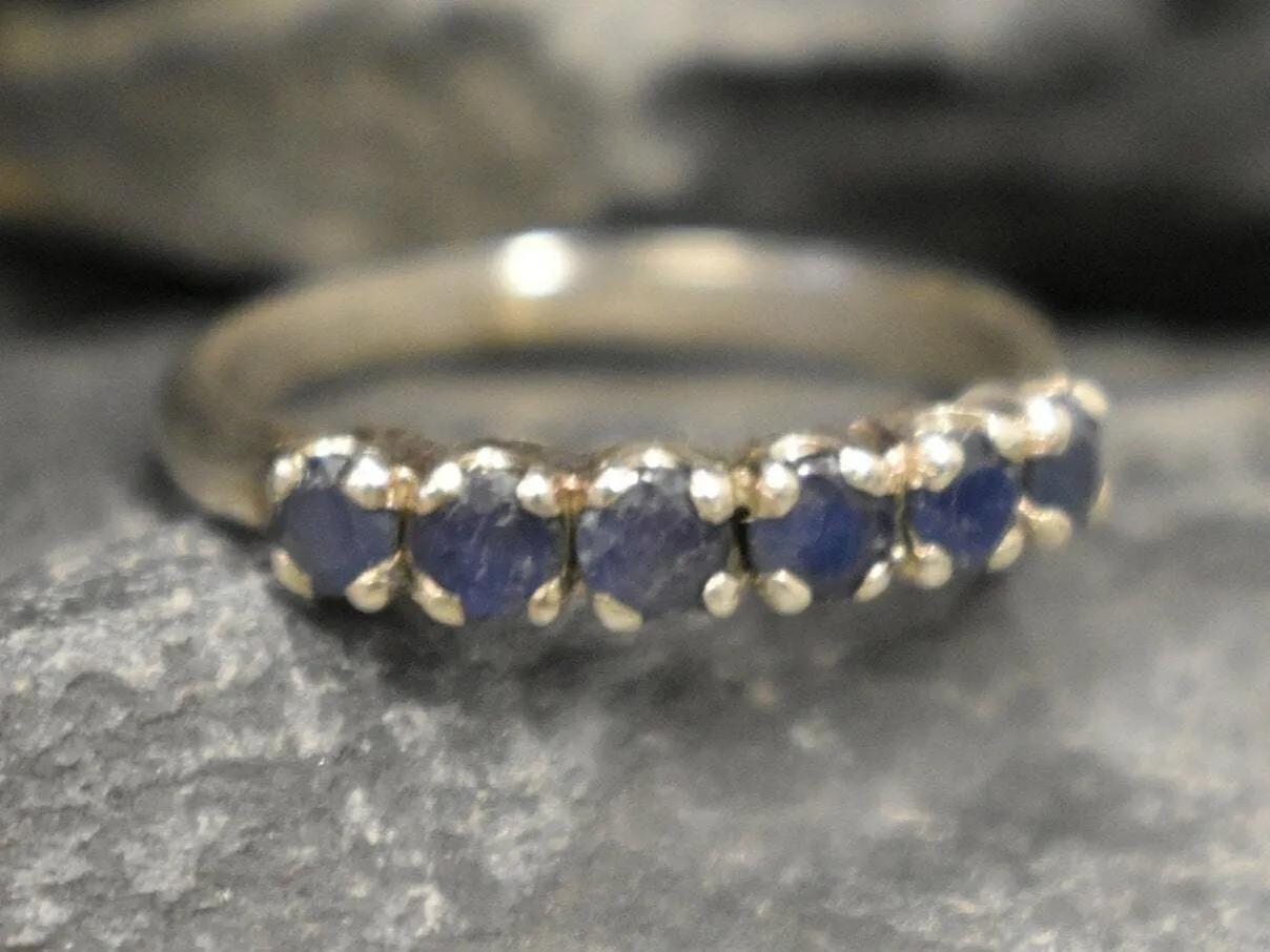 Eternity Sapphire Band - Natural Sapphire Ring, September Birthstone Ring