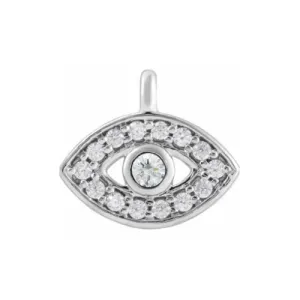 Evil Eye Charm | Diamond | 14k White Gold