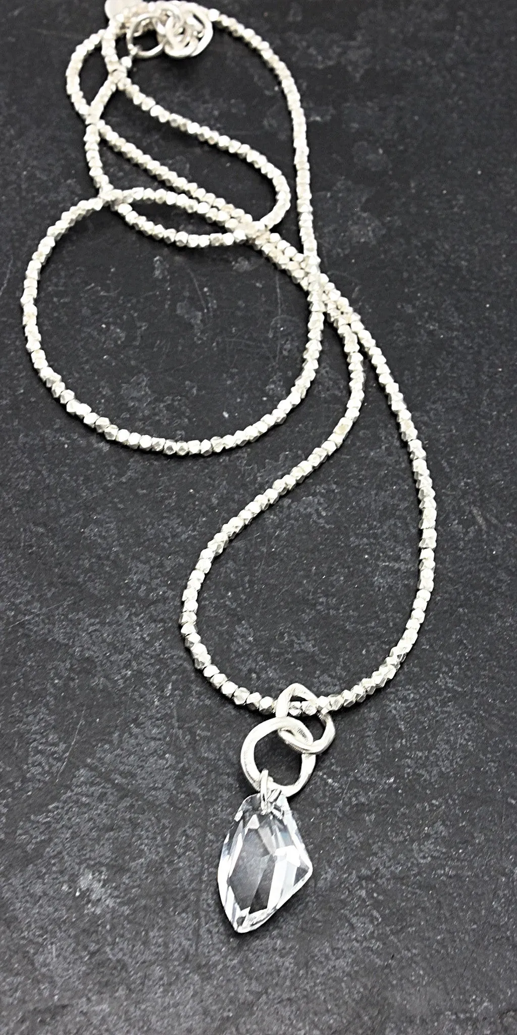 Faceted Fine Silver Nugget Necklace