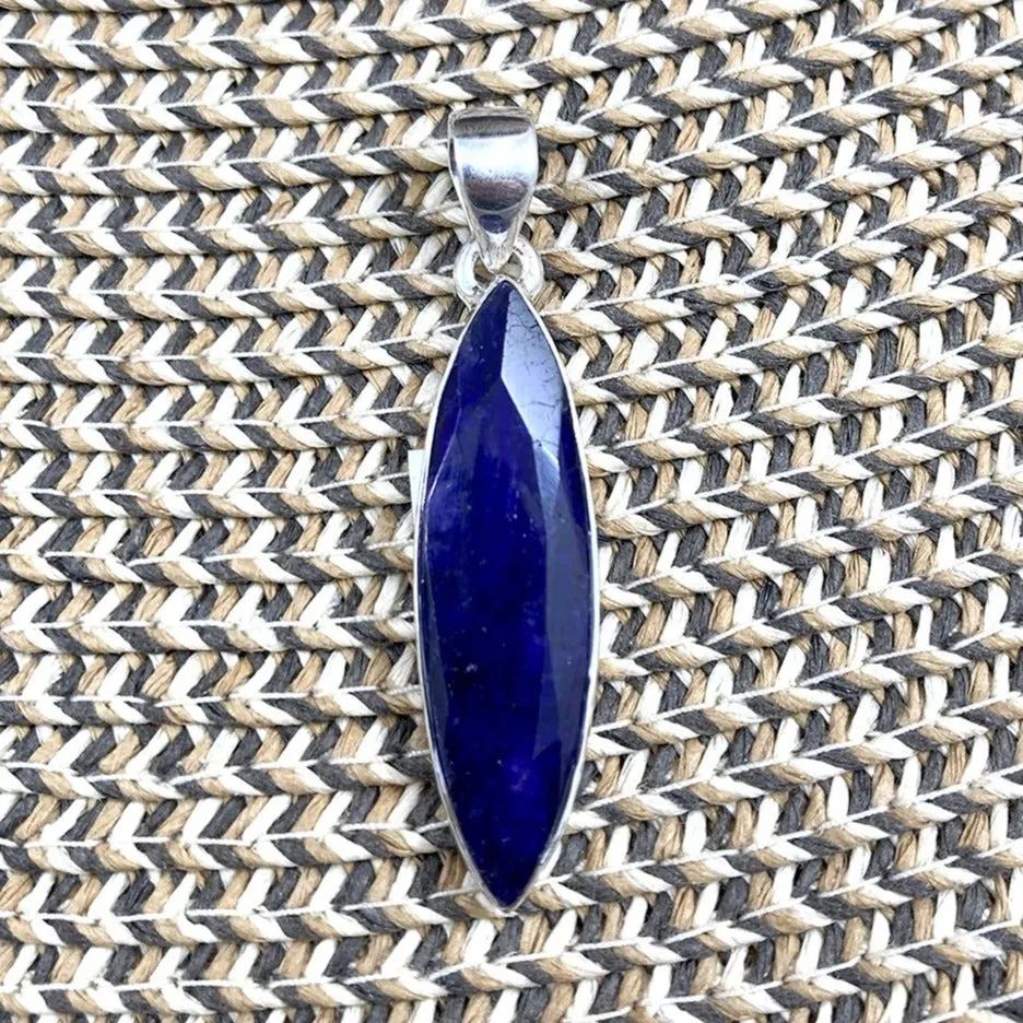 Faceted Indian Sapphire Pendant