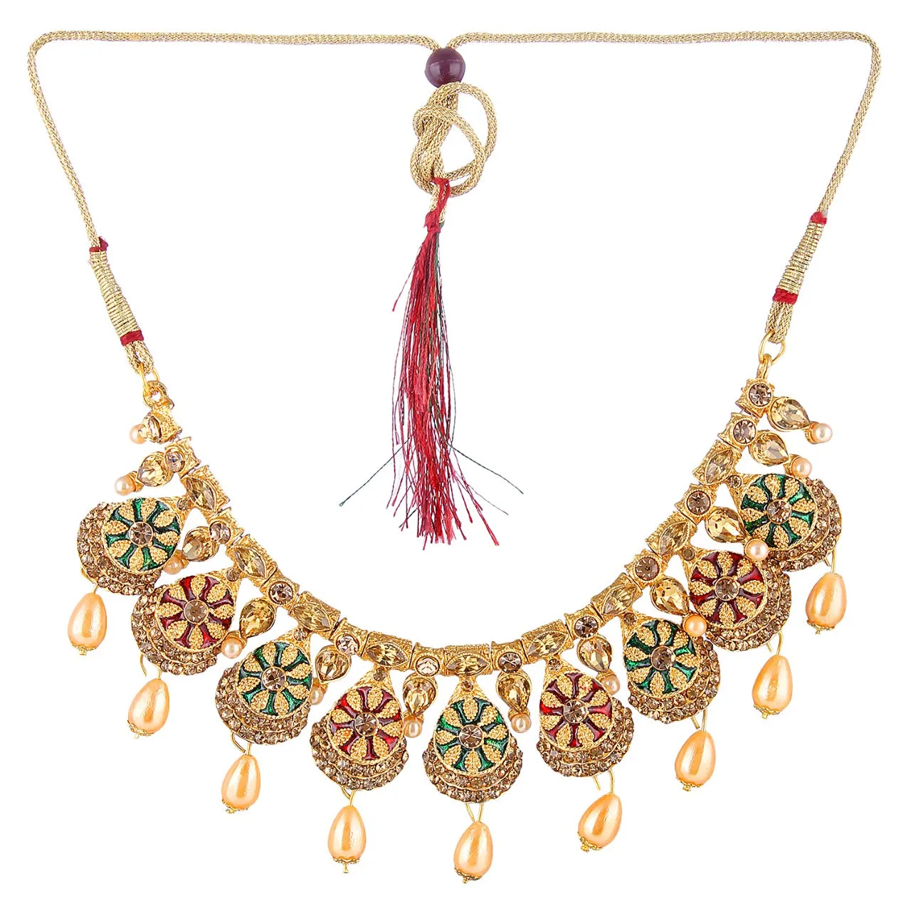 Fancy Stylish Partywear Necklace Set With Earring For women and Girls