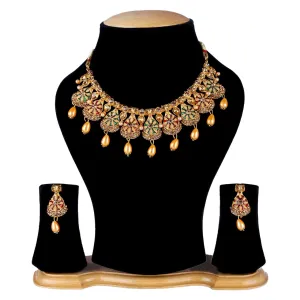 Fancy Stylish Partywear Necklace Set With Earring For women and Girls