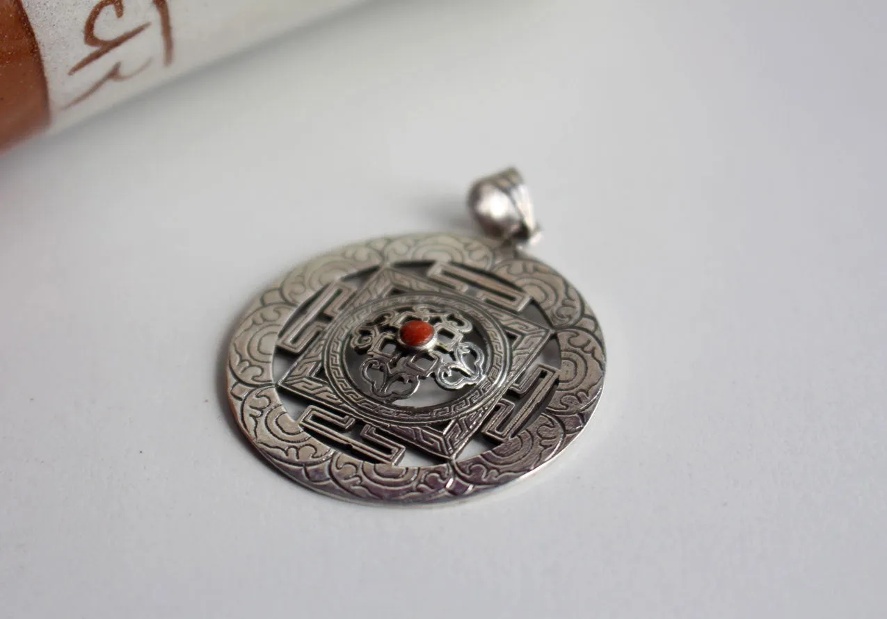 Fine Craft Silver Sterling 925 Mandala Pendant