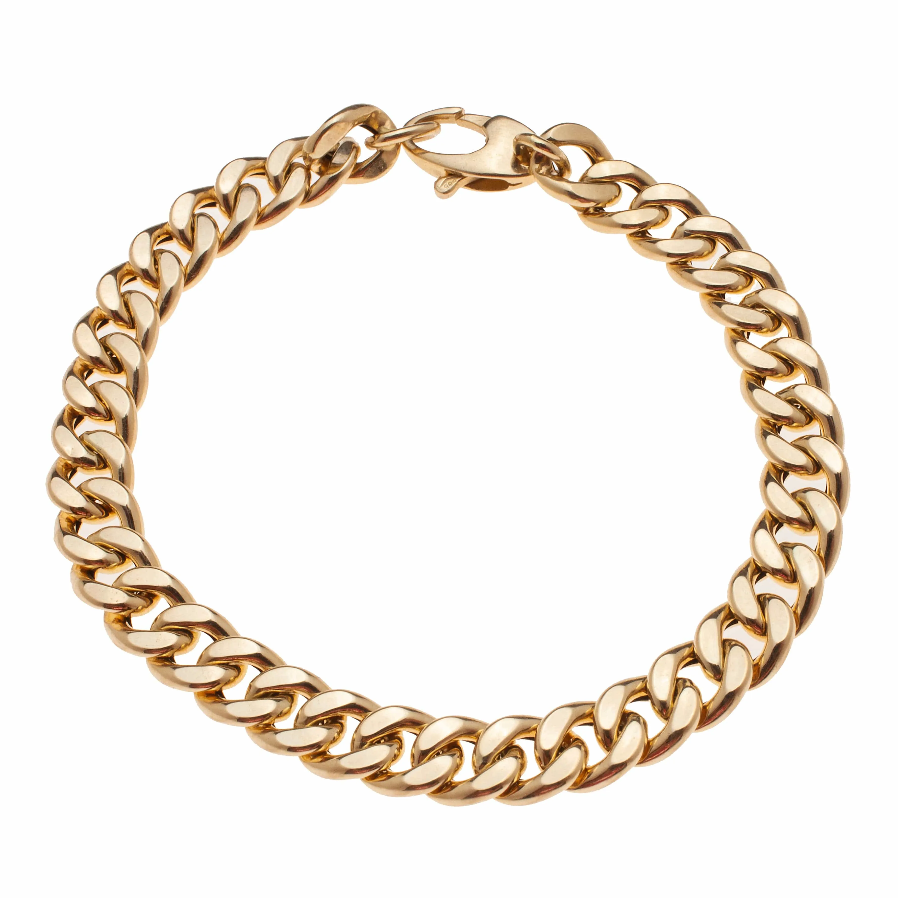 Flat Cuban Link 14K Gold Bracelet 6.5mm