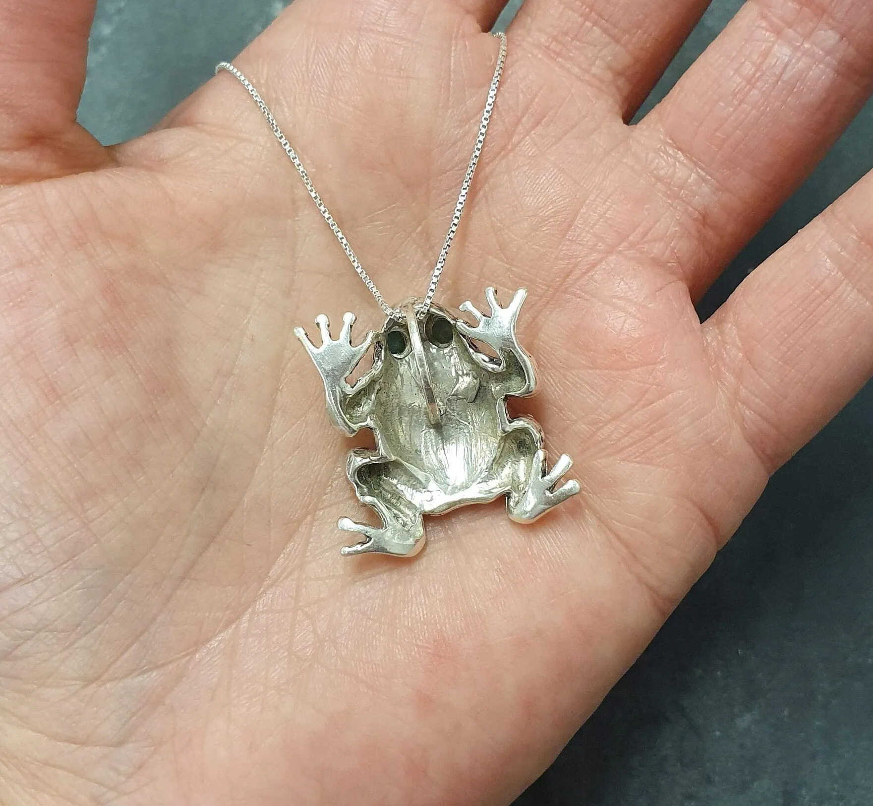 Frog Necklace - Turquoise Pendant - Large Frog Necklace