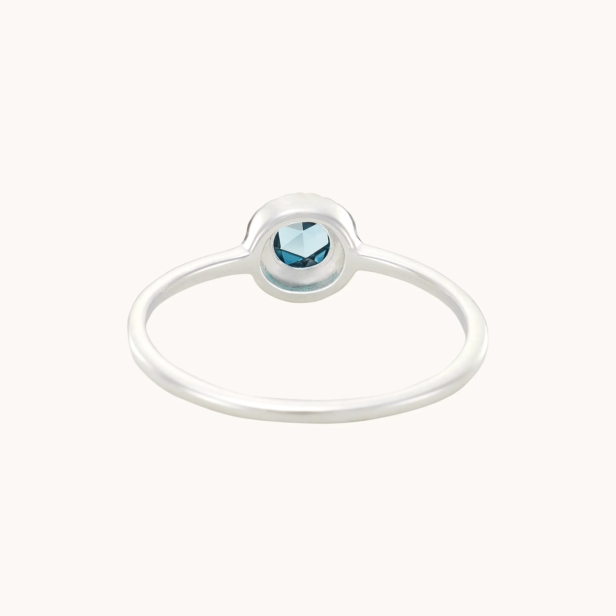 full moon london blue topaz ring silver - sterling silver