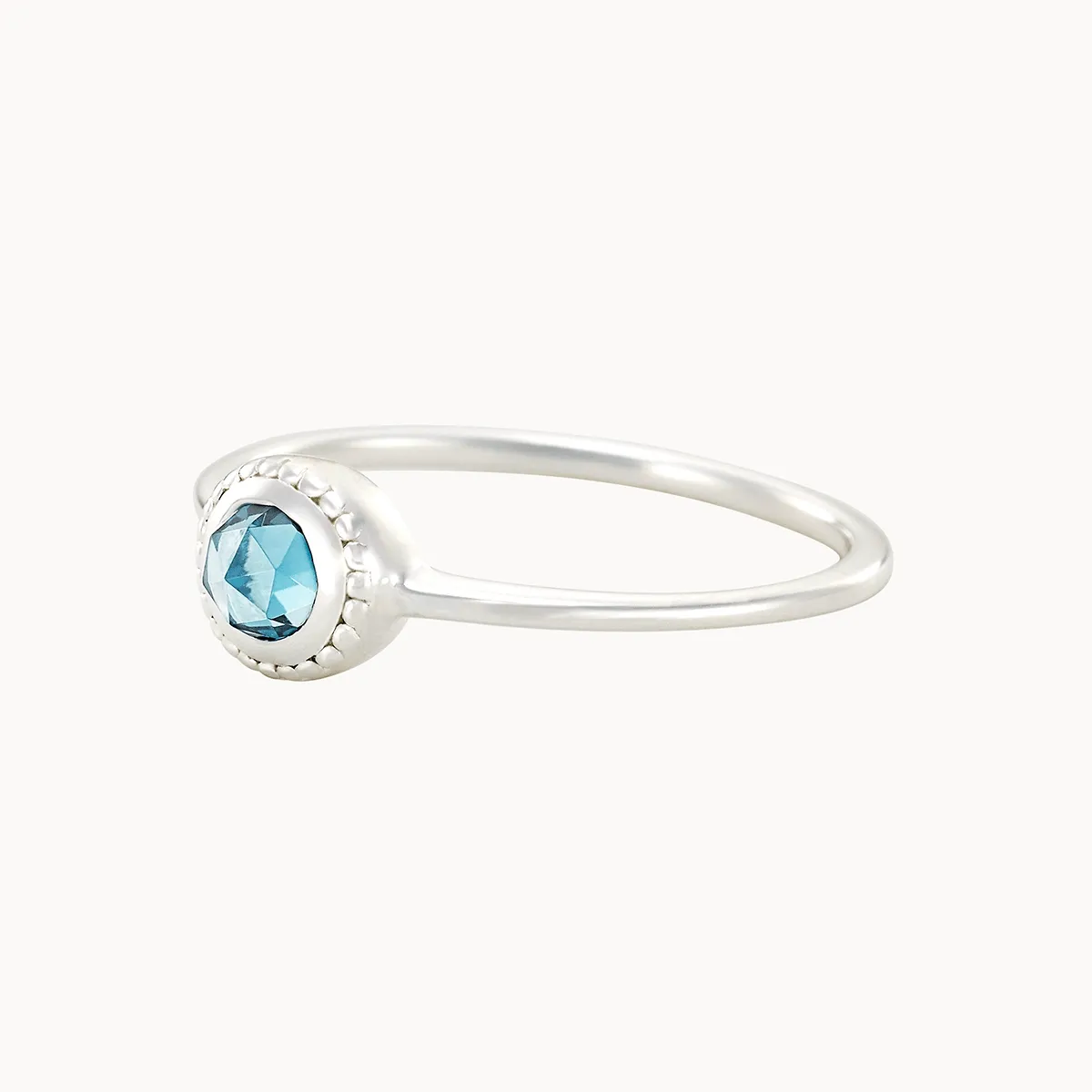 full moon london blue topaz ring silver - sterling silver