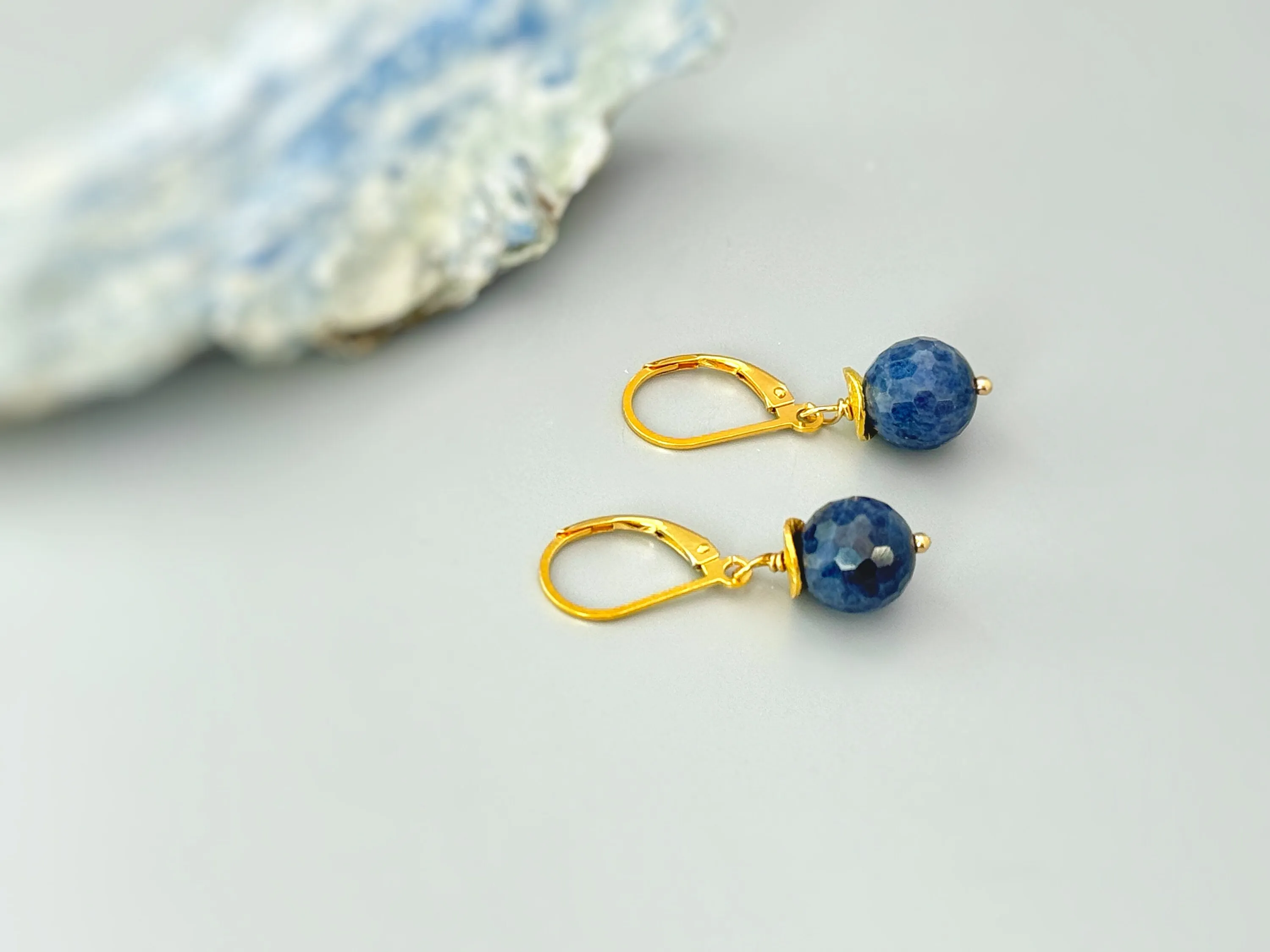 Genuine Blue Sapphire Earrings Dangle Sterling Silver