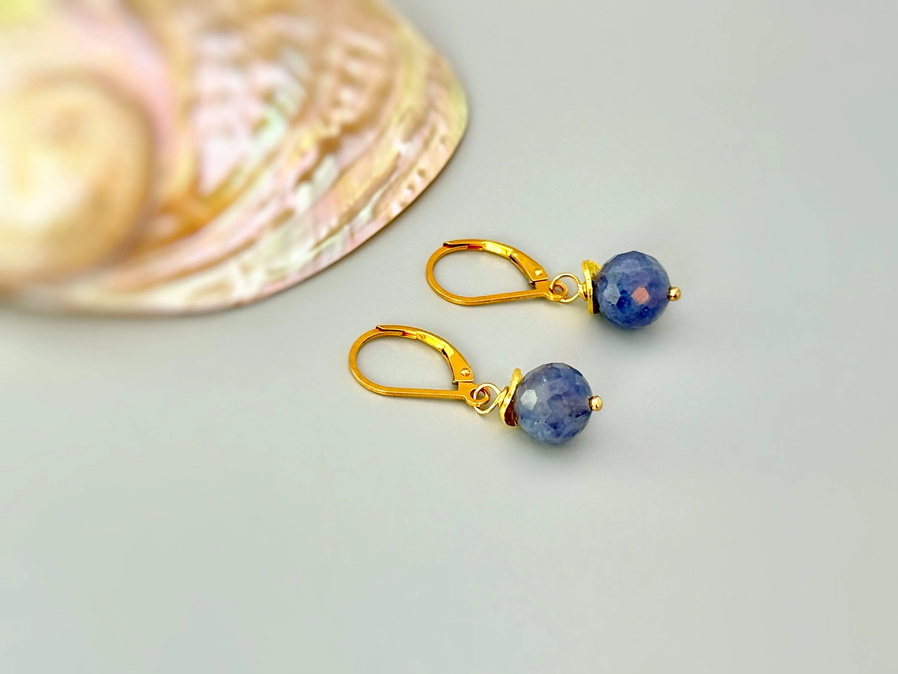 Genuine Blue Sapphire Earrings Dangle Sterling Silver