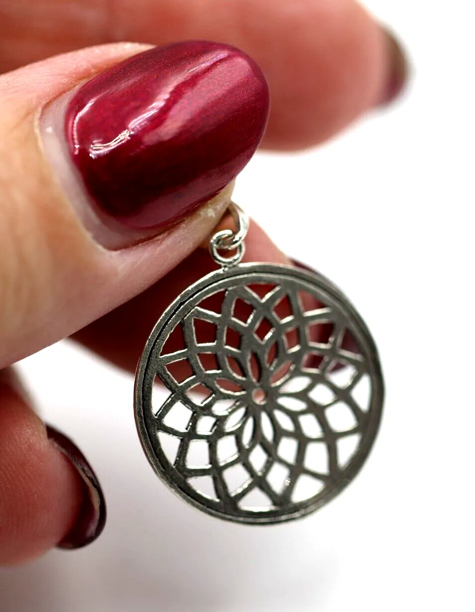 Genuine Sterling Silver 925 Flower of Life Pendant