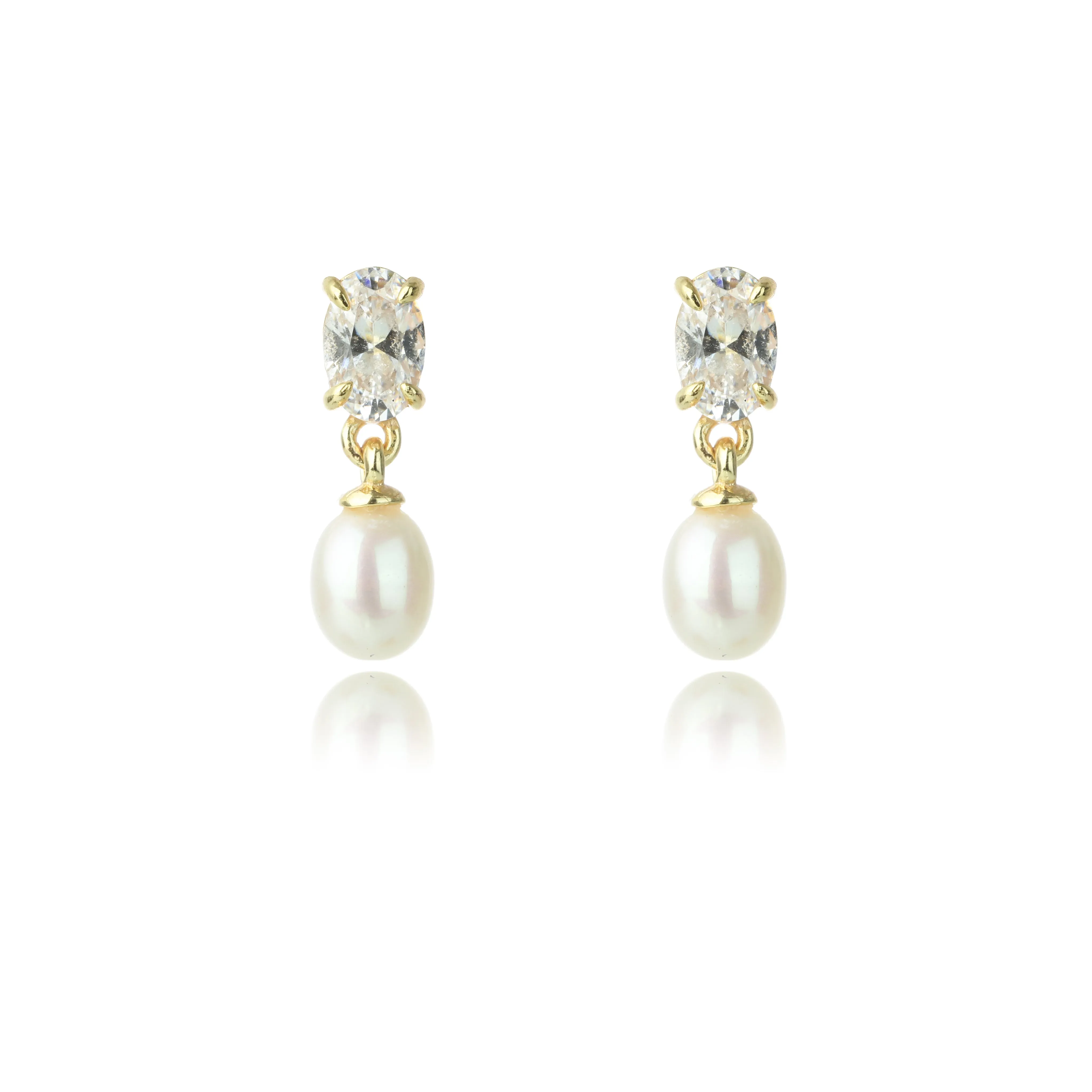 Georgini Oceans Whitsundays Freshwater Pearl Earrings- Gold