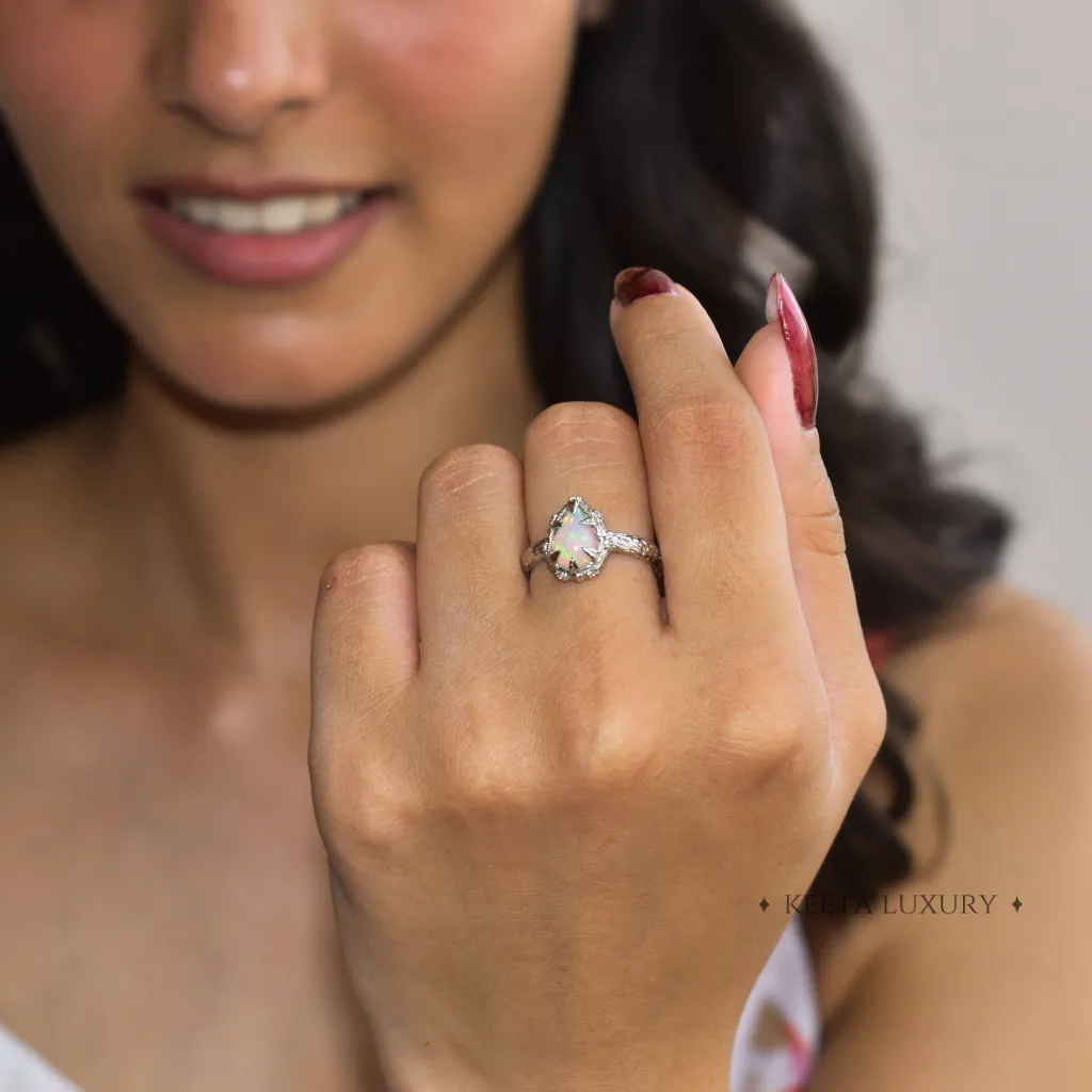 Glimmering Cascade - Opal Nature Ring