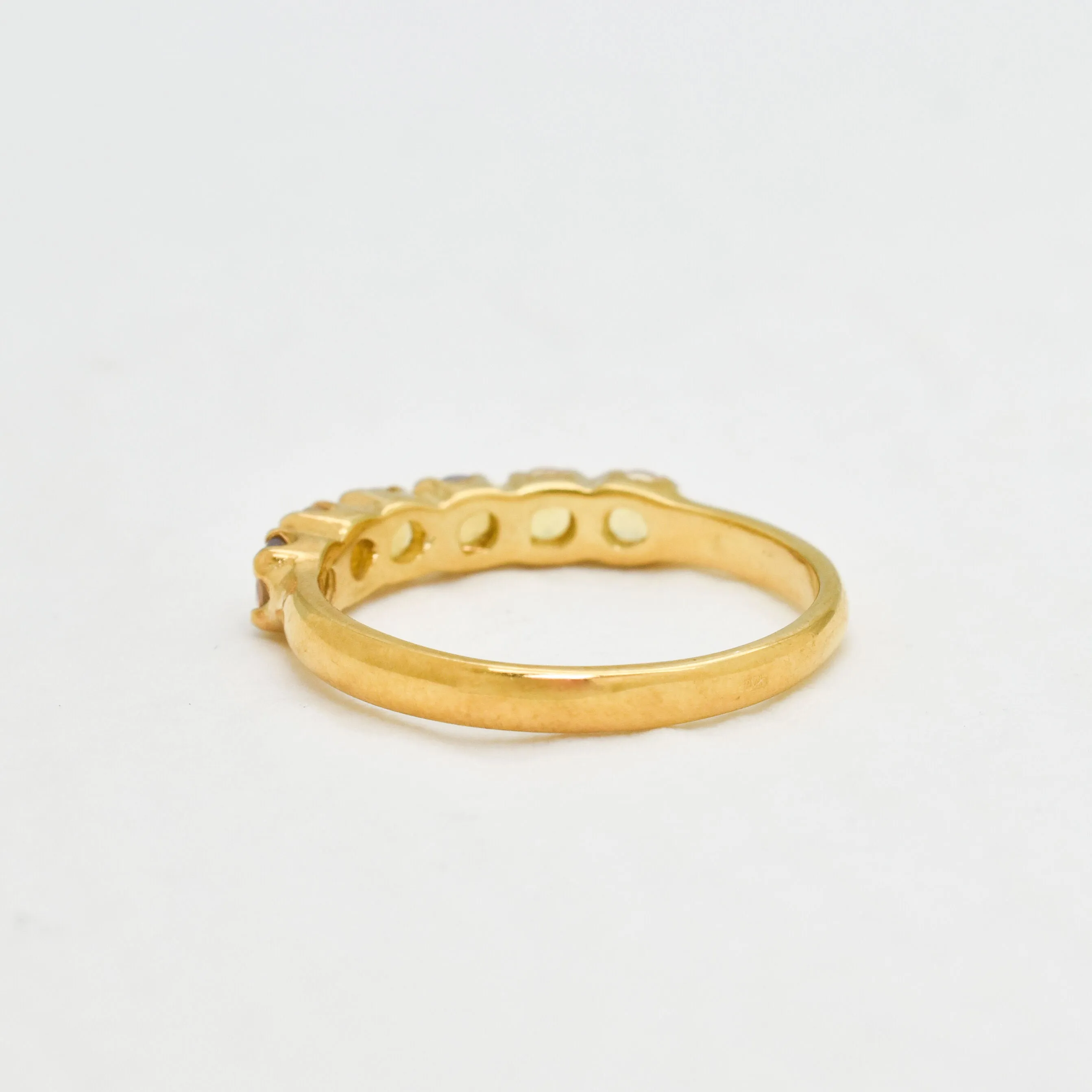 Gold Opal Ring - Half Eternity Gold Band - October Birthstone Ring