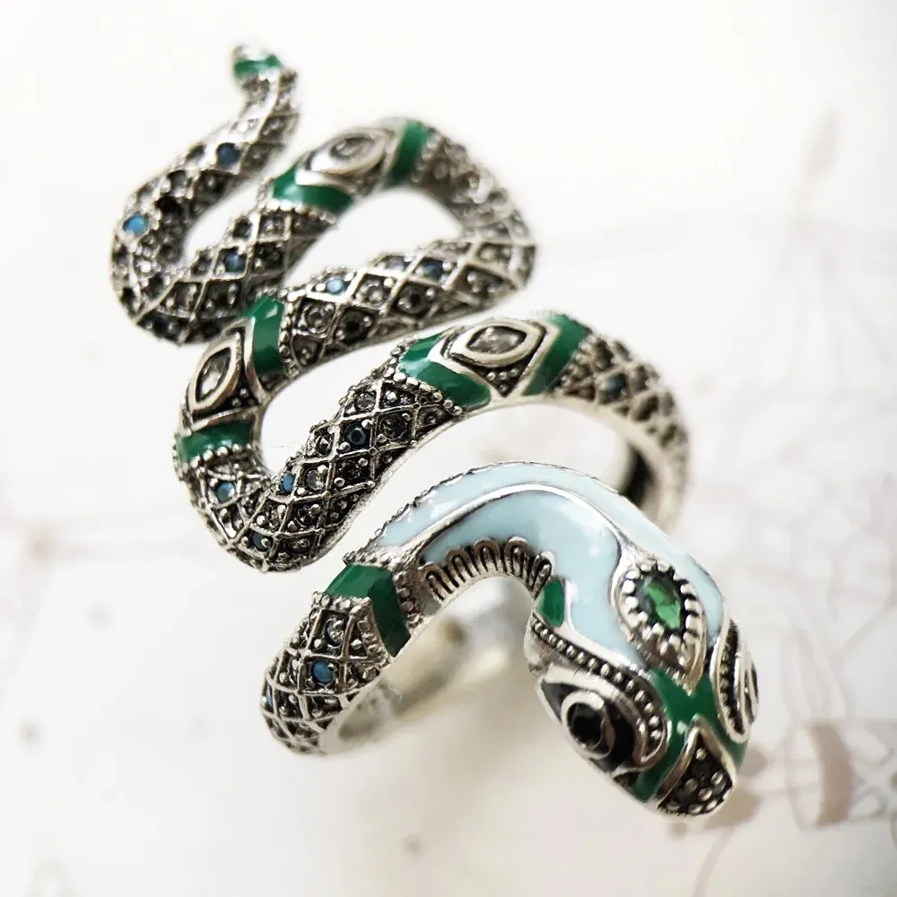 Green Snake Resizable Ring