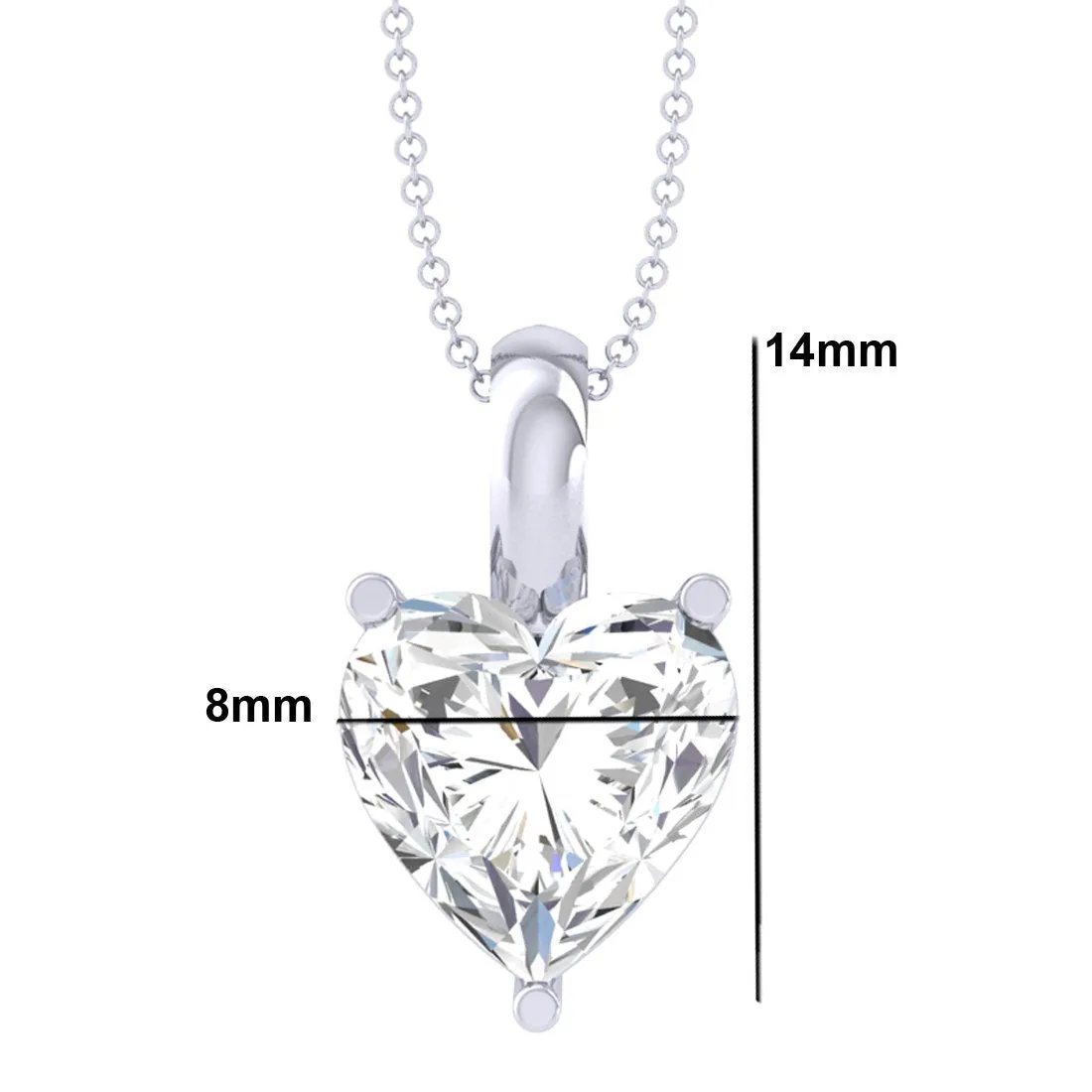 iJuels 925 Sterling Silver Heart Solitaire Pendant Chain Necklace & Earrings Combo | Silver Pendant Earrings Set for Women & Girls IJHSPCERS00